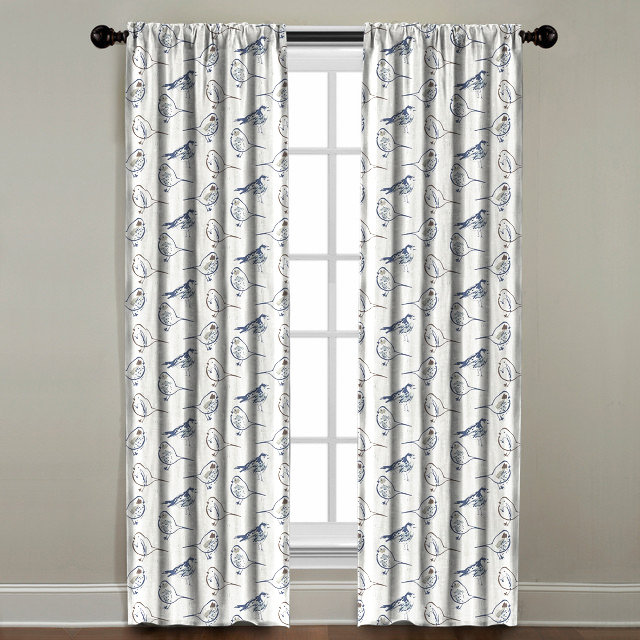 Cotton Room Darkening Curtain Single Panel, 50" W x 96" L, Blue