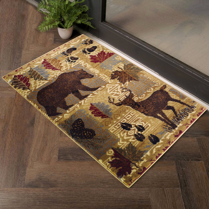 5 Ft. 3 In. X 7 Ft. 3 In. Lodge Style Style Area Rug, Rectangle 5'3" x 7'3"