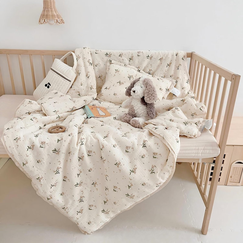 Cute Pattern 2-Layer Muslin Cotton Quilt/Blanket