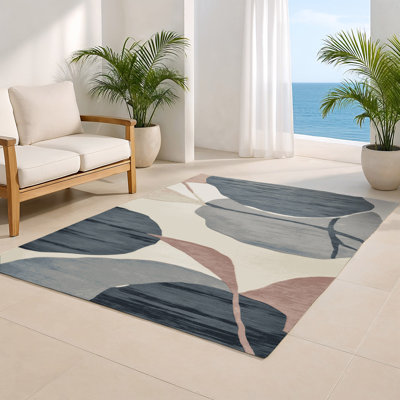 Watercolor Gray Indoor and Outdoor Area Rug