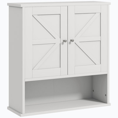 Armoire à pharmacie murale Damyla avec tablette ouverte et tablette réglable