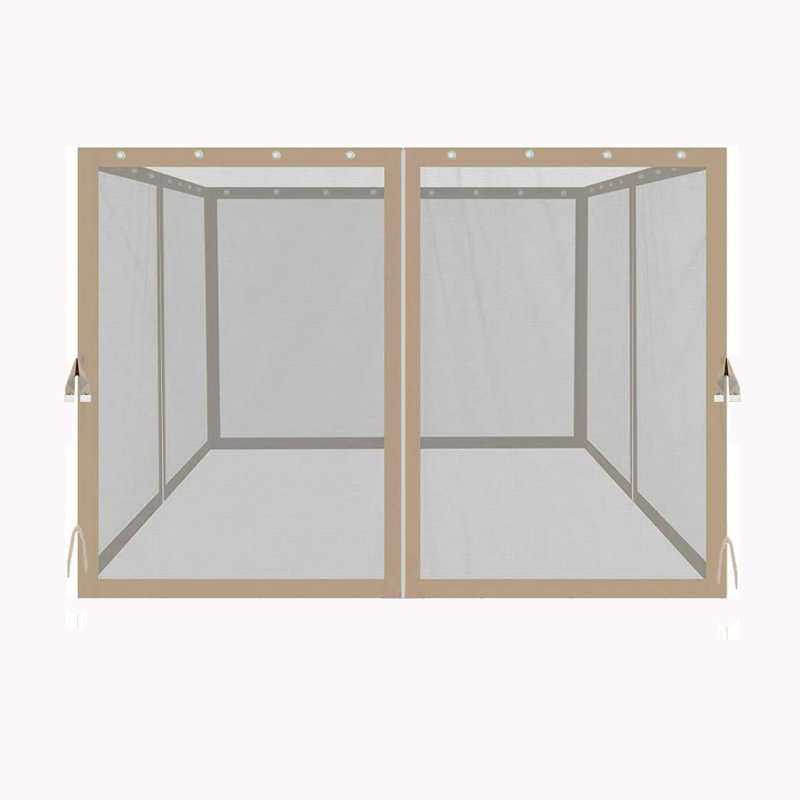 Moustiquaire de remplacement pour pavillon de jardin 10 pi x 10 pi, mur en maille à 4 panneaux avec fermetures à glissière pour pavillon de jardin