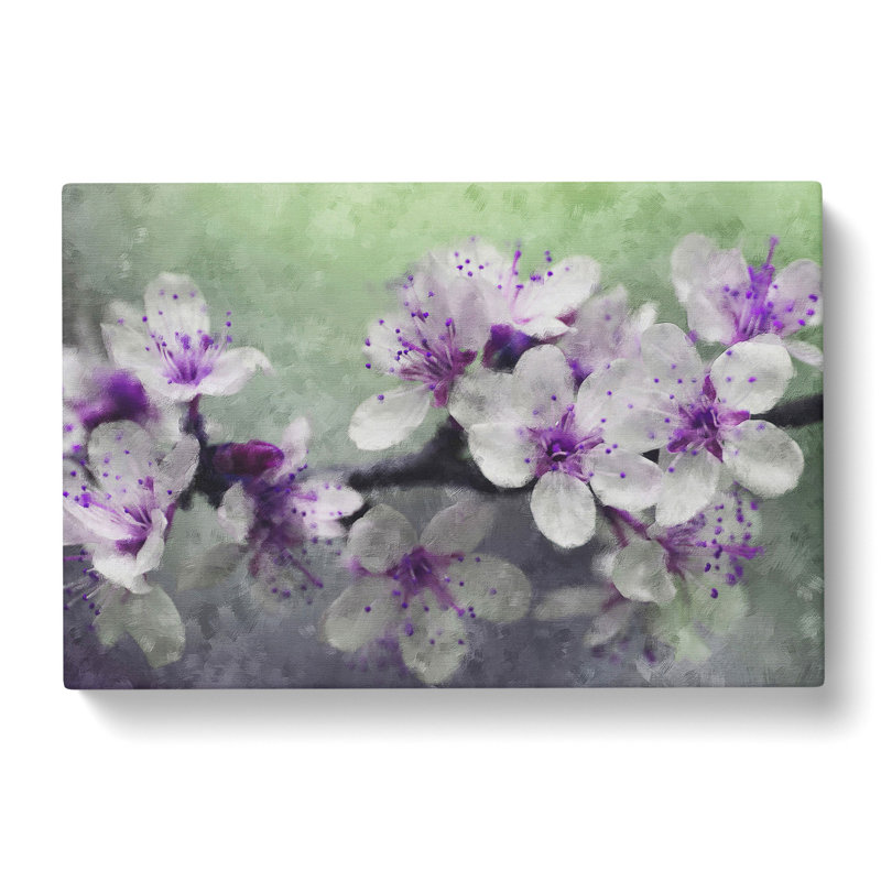 White And Purple Blossoms - Wrapped Canvas, 50cm H x 76cm W x 3cm D