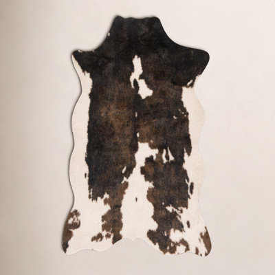 Epic Beige Brown Faux Cowhide Rug