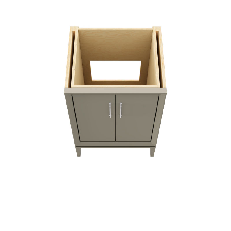 Ensemble de meuble-lavabo simple 24 po Alexandra, Olive française, 24", Chrome poli