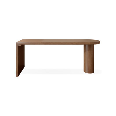 Light-walnut Half-circle Solid Wood desk