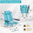5-Position Reclining Beach Chair For Adults, 350 Lbs Capacity, Folding Portable With Cooler Bag & Backpack Straps-2074262138