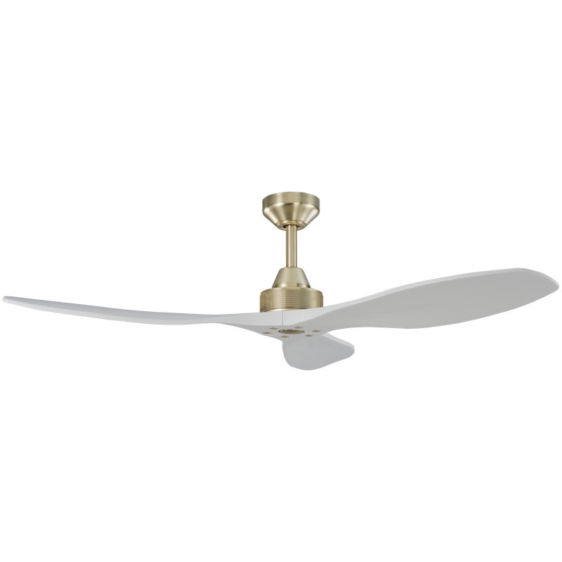 Hexanova Smart Ceiling Fan, 52", Brushed Brass with White Blades