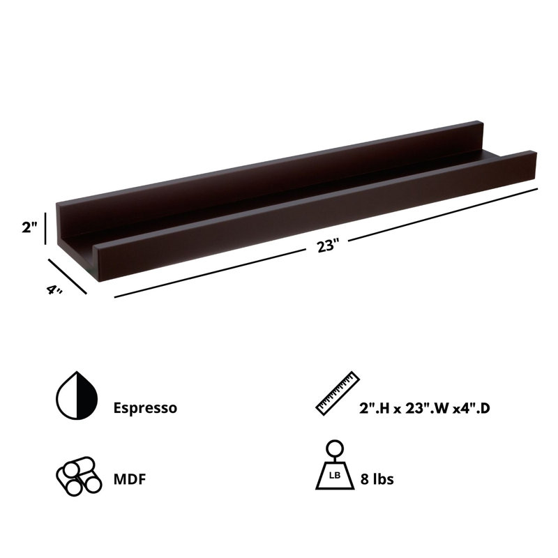 Tablette murale 4 pièces Drea, Espresso