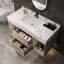 Meuble-lavabo avec lavabo en céramique, 2 tiroirs et 2 espaces de rangement-1895846158
