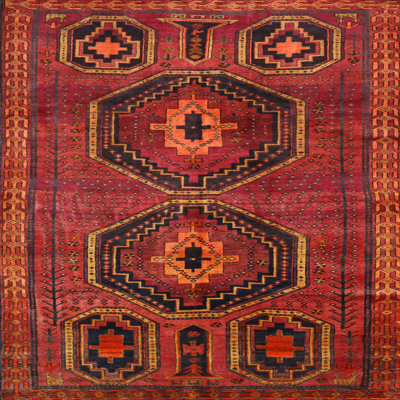Tapis traditionnel rouge / noir