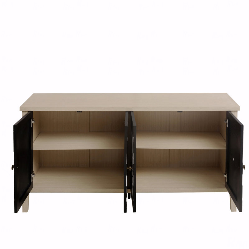 Armoire de rangement, moderne, tablettes réglables à 4 portes, buffet de buffet, avec, avec portes et