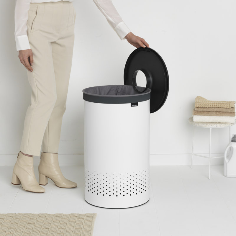 Brabantia Laundry Hamper, 16 Gallon (60 Liter), White