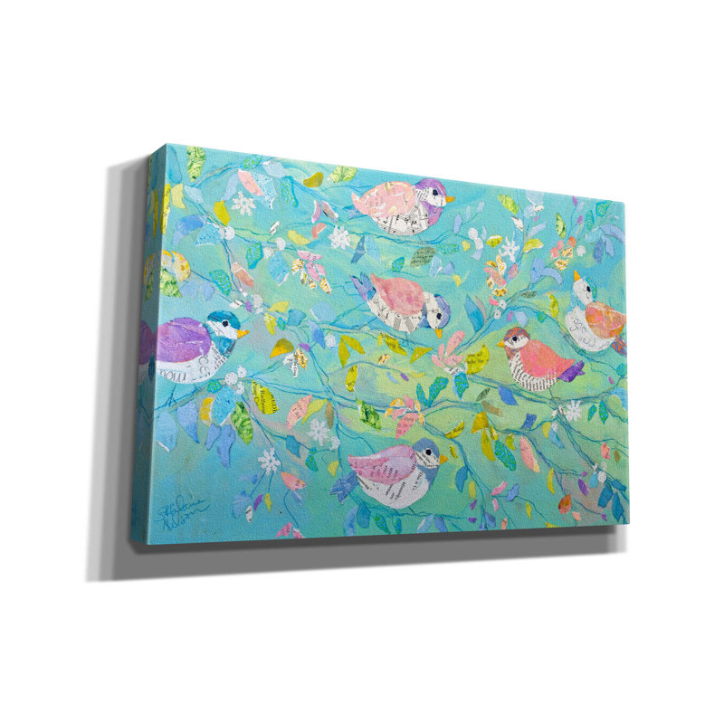 «Birds and Branches 2» par St. Hilaire Elizabeth, art mural sur toile, H 40 po x l 60 po x P 1,5 po
