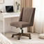 Chaise de bureau pivotante en chenille Mellins-2059433330