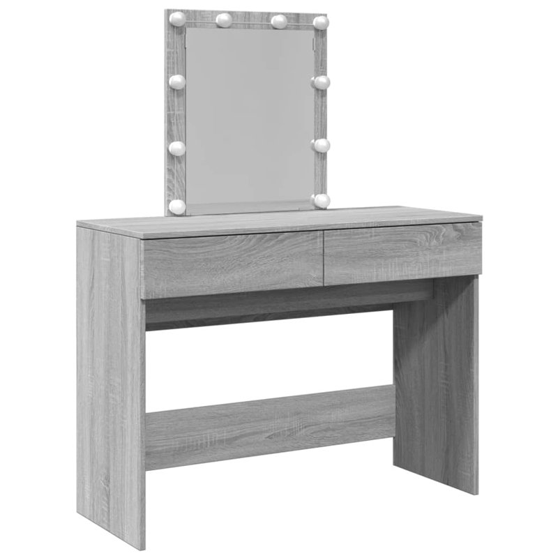 Dressing Table with Mirror, Grey Sonoma