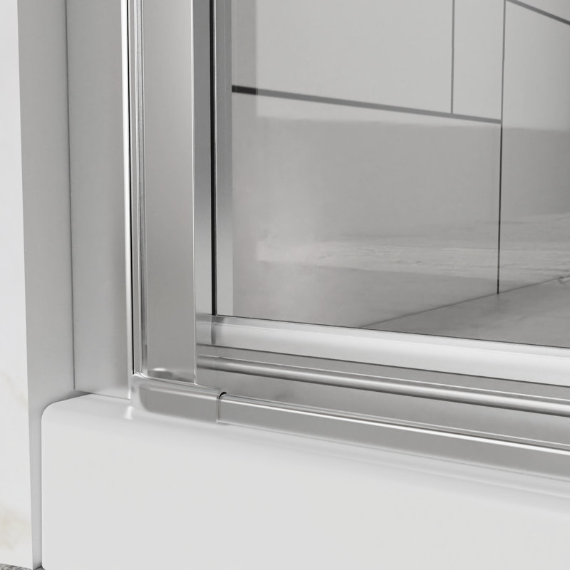 Porte de douche pivotante en verre trempé de 1/4 po de 6 mm avec cadre en aluminium, réversible pour une ouverture à droite ou à gauche, facile à installer dans la salle de bain avec un système de hauteur de 72 po et des charnières en alliage de zinc rouille