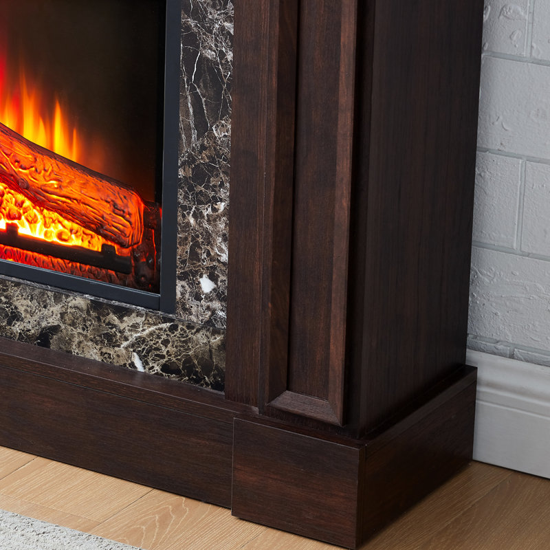 Pièce de foyer électrique cerise avec réglage de la flamme - l 41,14 po x P 11,74 po, H 44,69 po, télécommandée, conception 3D, modèle Smooth