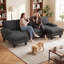 Canapé modulaire, canapé en U avec accoudoirs coussinés, gris foncé-1110004550