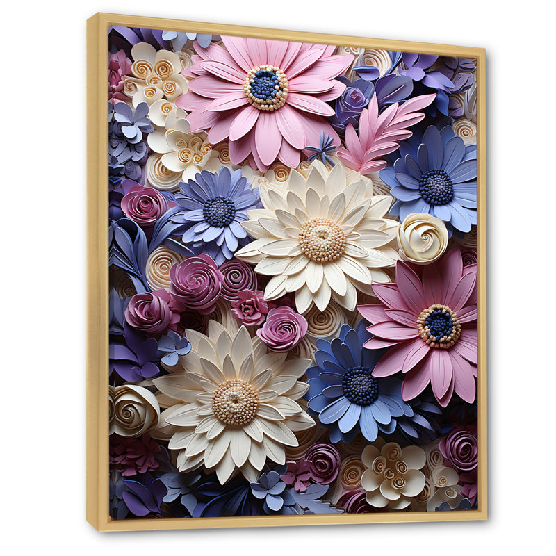 «Population Daisy Bloom Simple Beauty I», reproduction d'art sur toile, H 32 po x l 16 po x P 1 po, Cadre naturel flottant