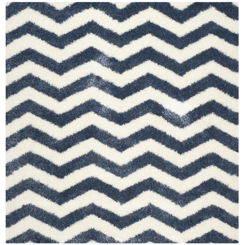 Sgm-Amhold Shag Performance Chevron Rug, Square 6'7"