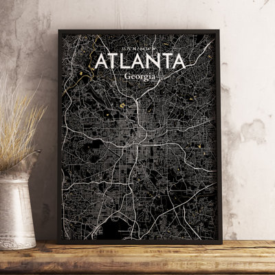 Atlanta City Map - Unframed Graphic Art