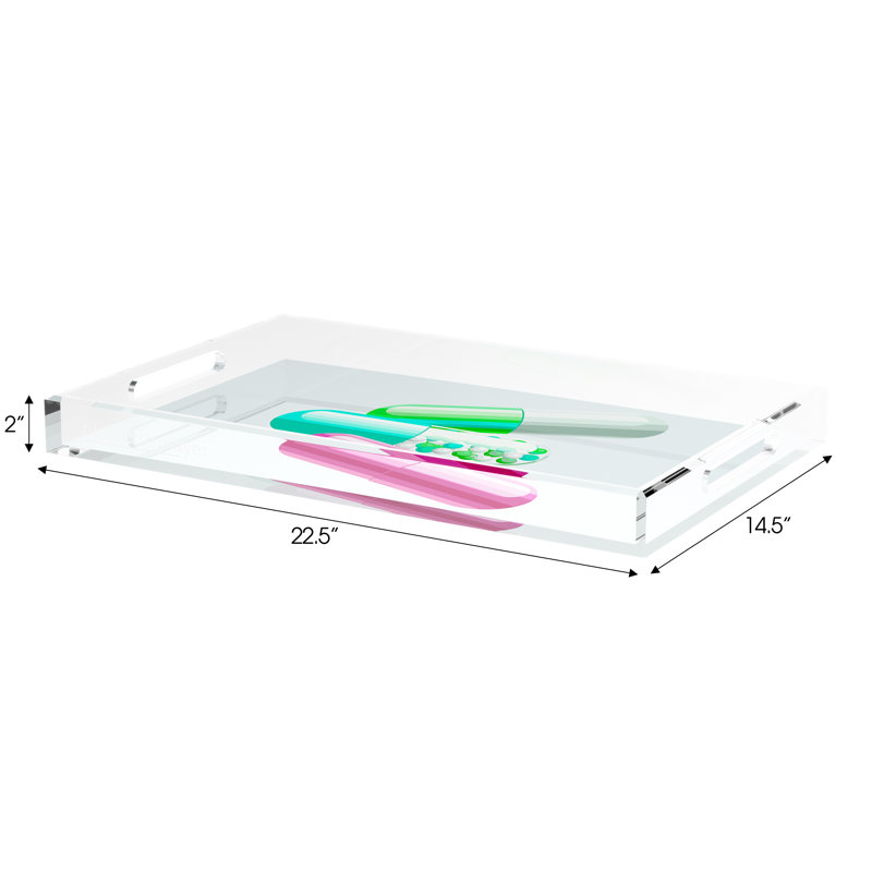 Get Millions of Followers Acrylic Rectangle Decorative Tray, 22.5"W x 14.5"D x 2"H