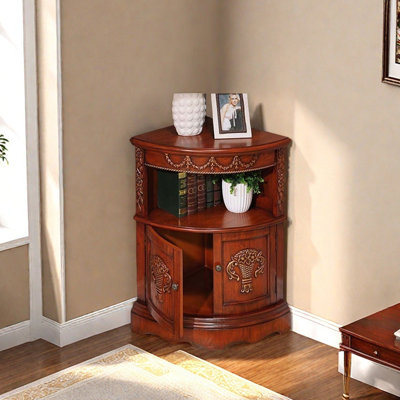 Élégante armoire d'angle multifonctionnelle rétro