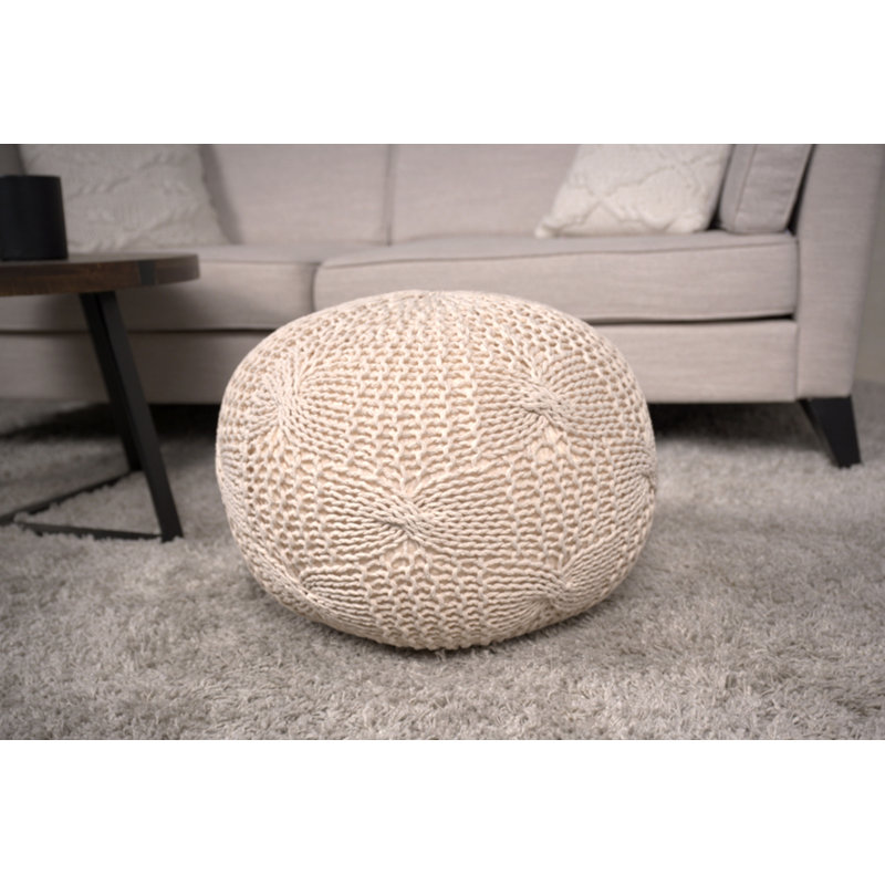 Pouf rond en coton Bordeaux