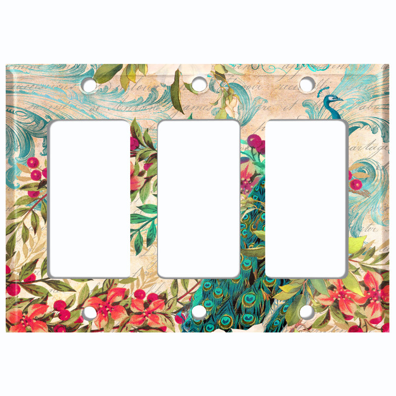 Patterned 3 - Gang Toggle Light Switch Standard Wall Plate