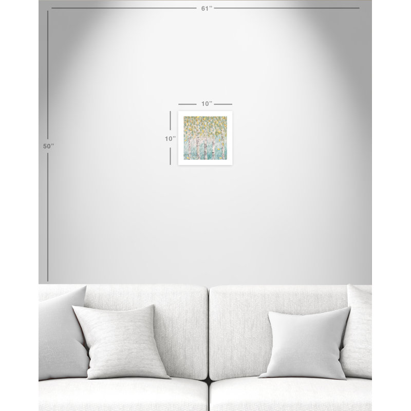 Bouleau aqua doux - peinture sans cadre, H 10 po x l 10 po x P 0,1 po