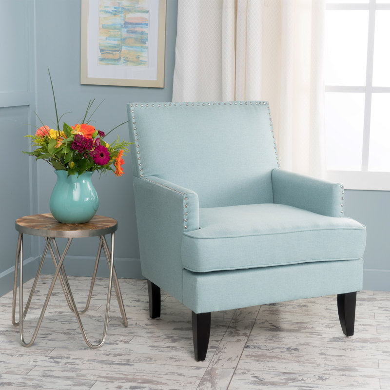 Fauteuil en tissu avec pieds en bois
