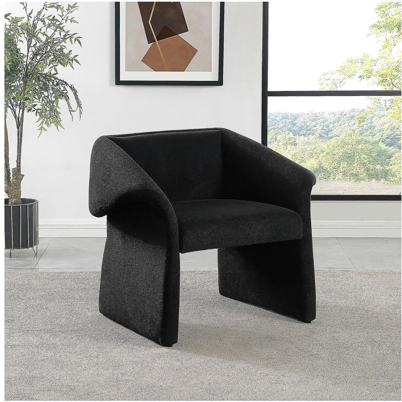 Fauteuil d'appoint à accoudoirs inclinés noir Mcdonald