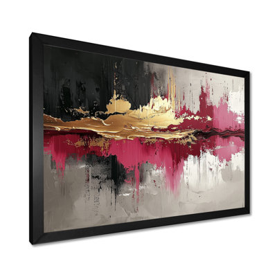 Expressionnisme de l'or rose foncé Fusion I - art néo-expressionniste