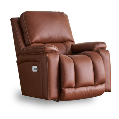 Greyson Leather Match Power Rocking Recliner with Power Headrest and Lumbar