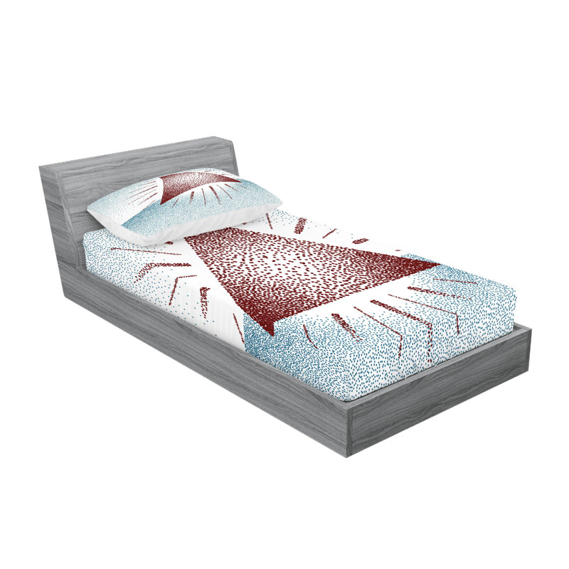Microfiber Geometric Sheet Set, Twin XL Sheet Set with 1 Pillowcase