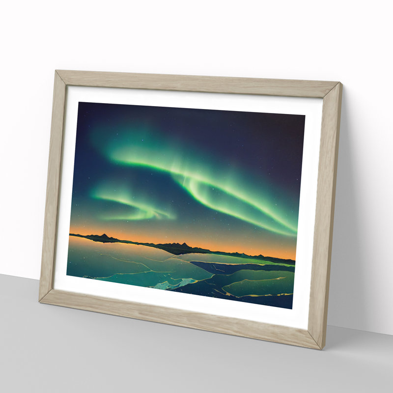 Unbelievable Northern Lights - Framed Print, 34cm H x 46cm W x 2cm D, Oak