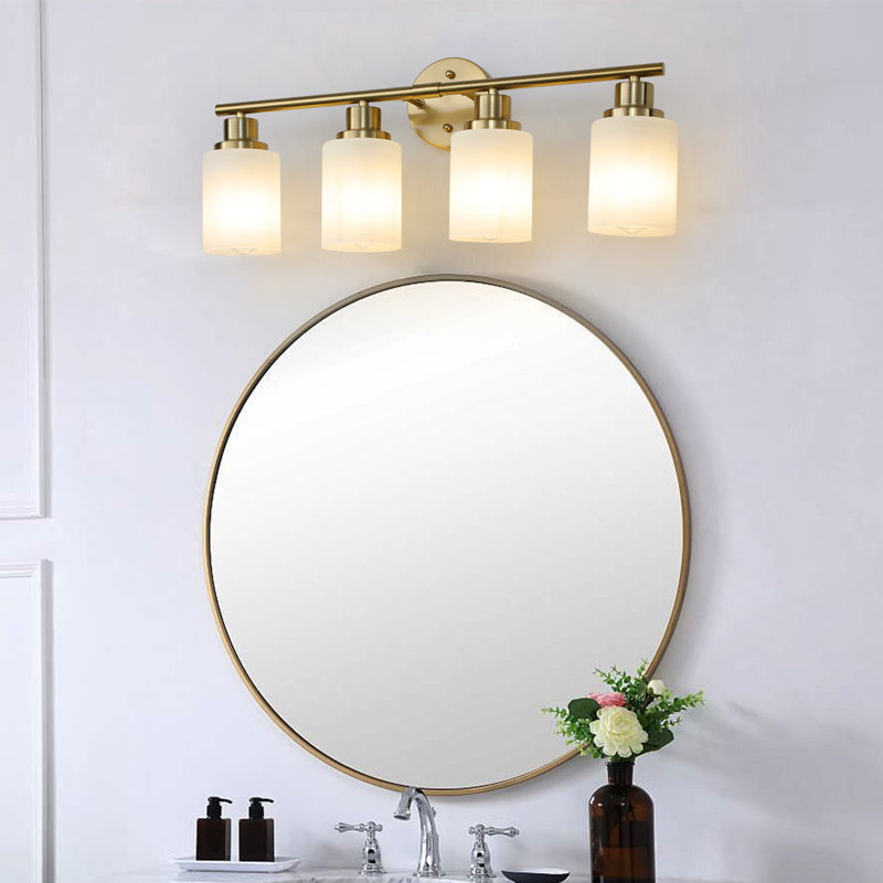 Éclairage pour meuble-lavabo moderne 4 lumières 4 lumières, Doré