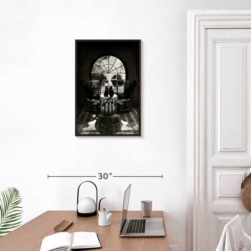 Crâne de chambre BW, Cadre flottant noir, 17 po x 25 po