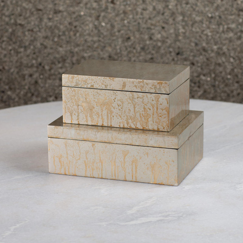 Decorative Box, Small, Champagne Silver