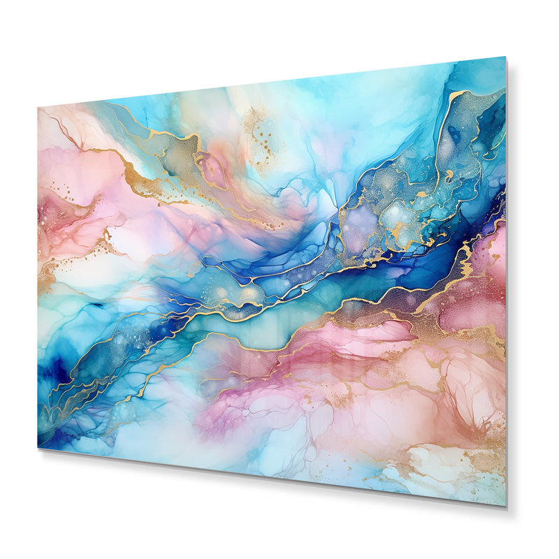 - Impression d'art mural abstrait en métal, H 30 po x l 40 po x P 1,5 po