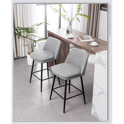 Ensemble de 2 tabourets de bar pivotants à hauteur de comptoir pivotant à 360 ° avec dossier et pieds en métal pour plus de confort et de style