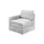 - Ensemble de conversation 5 pièces: fauteuil d'angle F8934, F8935 sans accoudoirs, tissu gris, structure en bois robuste Mobilier assis: stable
