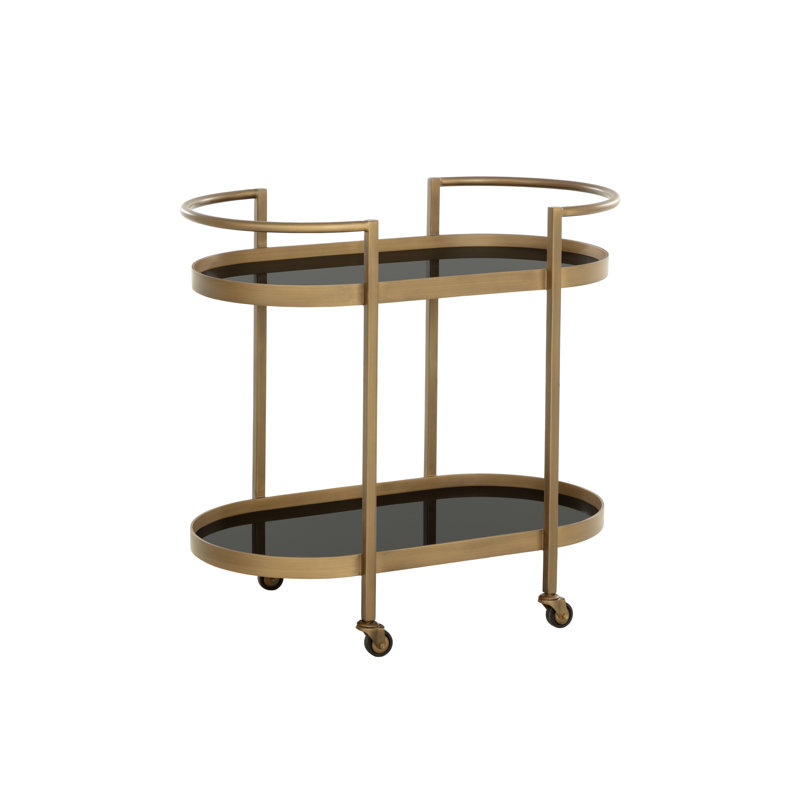 Bartlett Metal Bar Cart with Wheels