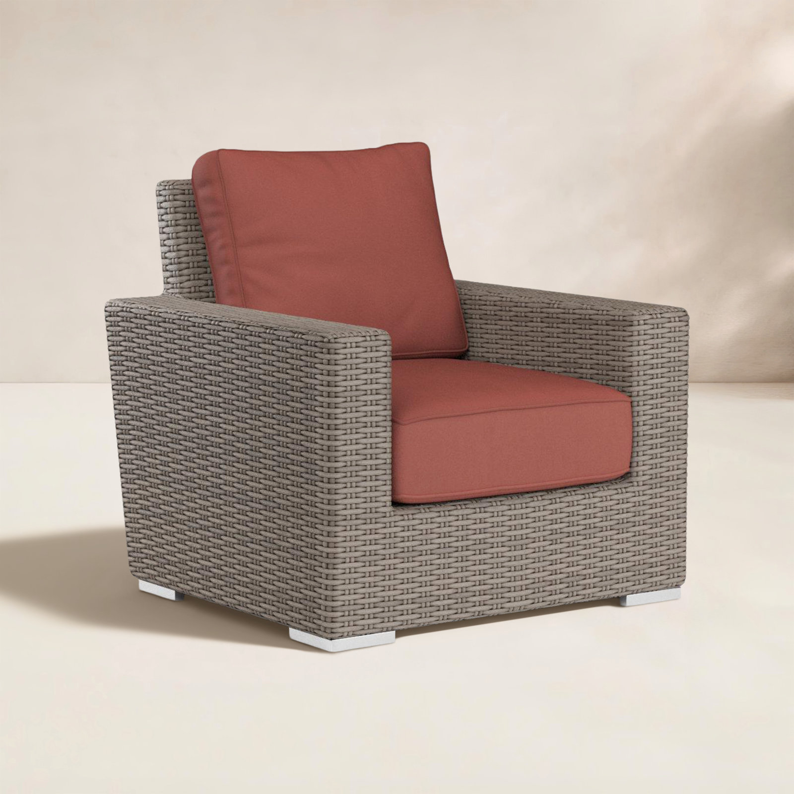 Montecito Sunbrella® Patio Lounge Chair, Driftwood, Canvas Henna Sunbrella® Canvas