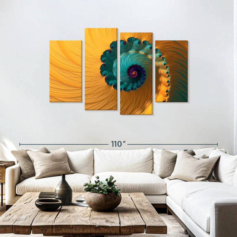 Avery Floral Spiral Abstract, 48" H x 75" W