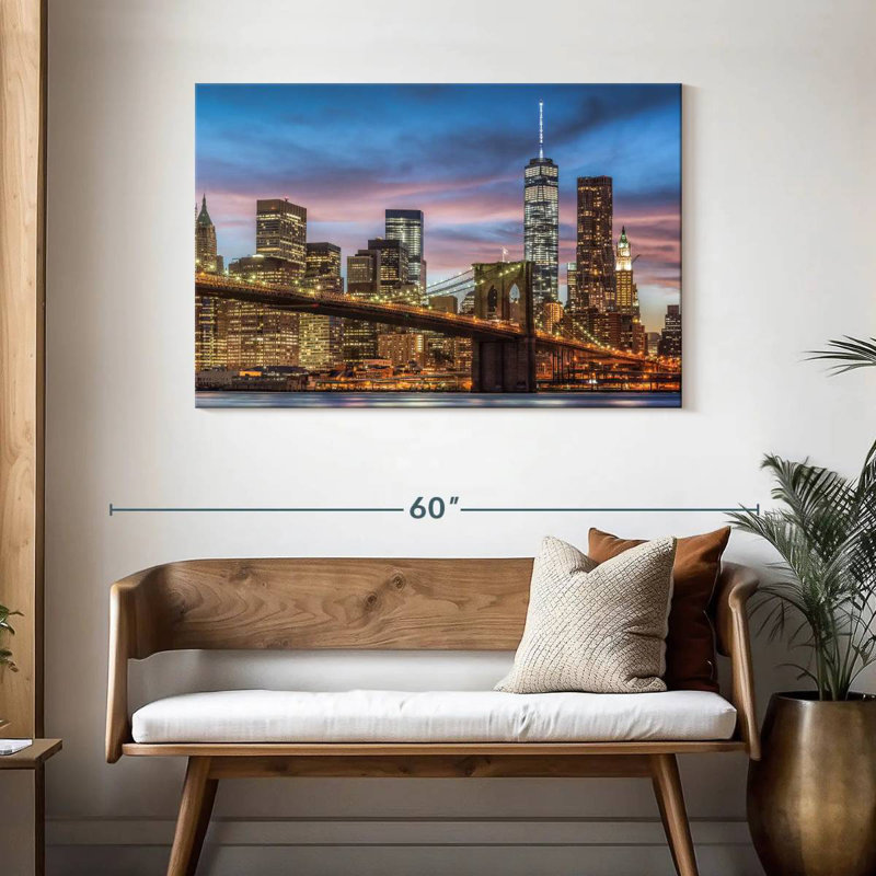 Lilie Brooklyn Bridge Skyline, H 30 po x l 45 po