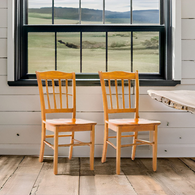 Weldy 18'' H Solid Wood Side Chair, Oak