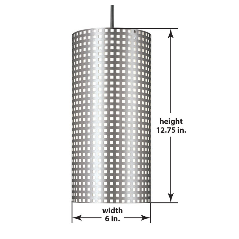 Grid 1 - Light Brushed Steel Single Pendant