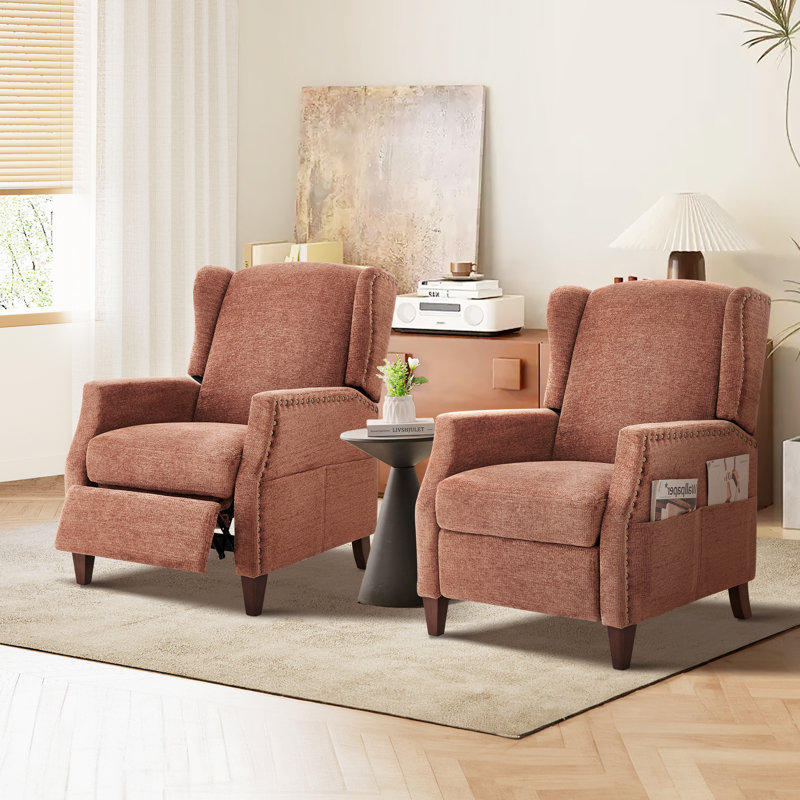 Audrie Upholstered Armchair, Coral Chenille